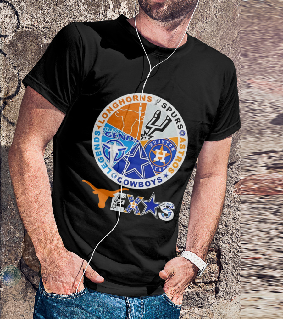 Texas Longhorns Spurs Astros Cowboys Legends Pride T-Shirt
