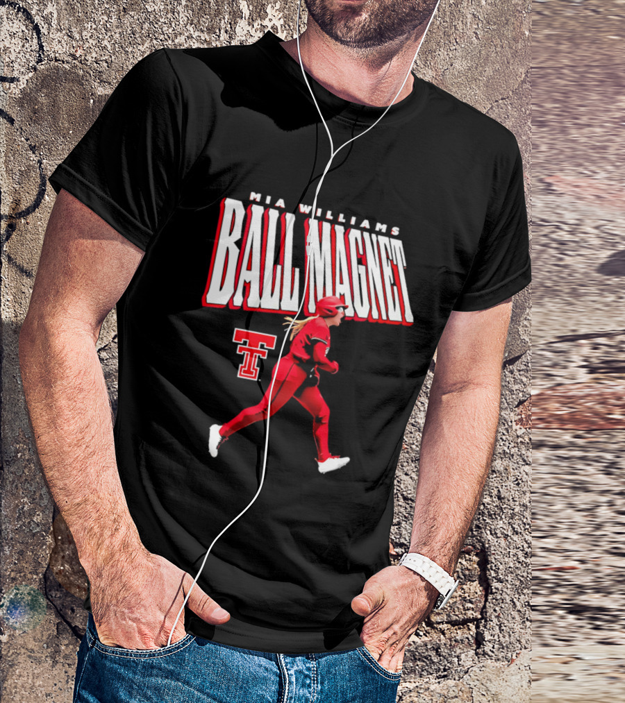 Mia Williams Ball Magnet Texas Tech Logo Running Player T-Shirt
