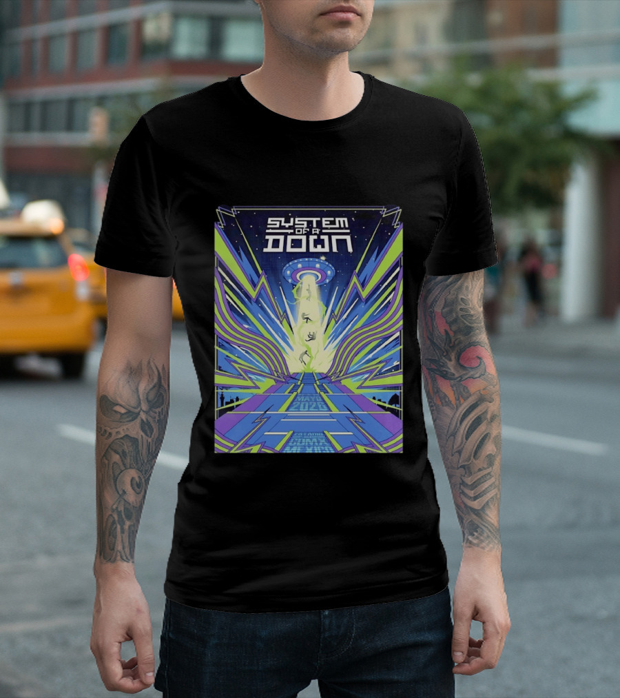 UFO Spaceship System Of A Down CDMX Mexico At Estadio GNP Seguros T-Shirt