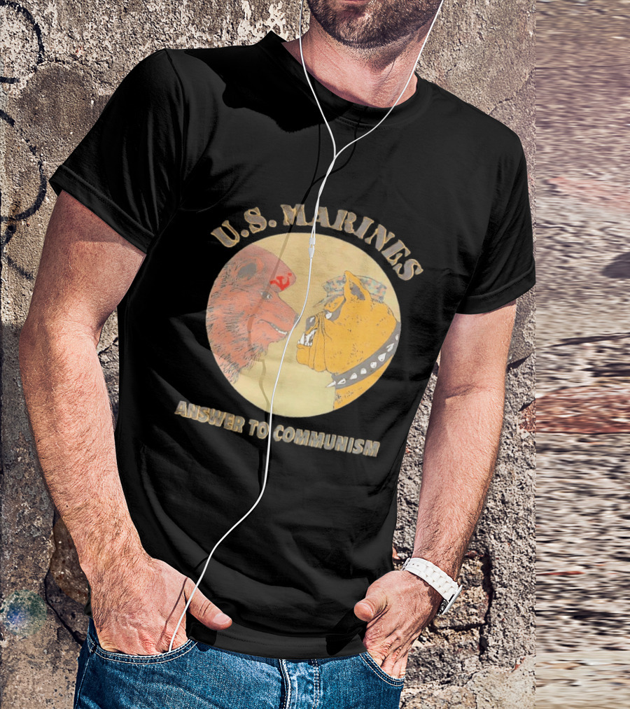 U.S. Marines Answer To Communism Soviet Bear Versus Marine Bulldog T-Shirt