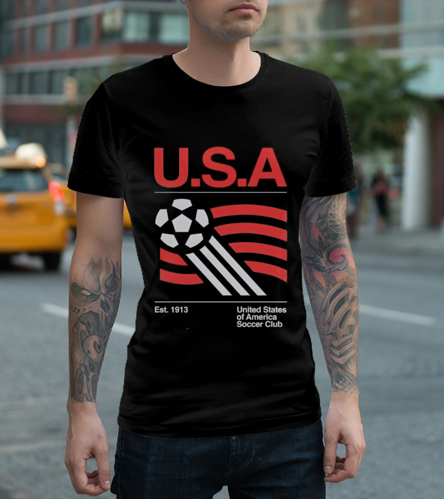 U.S.A. Est. 1913 United States Soccer Club Ball Flag T-Shirt