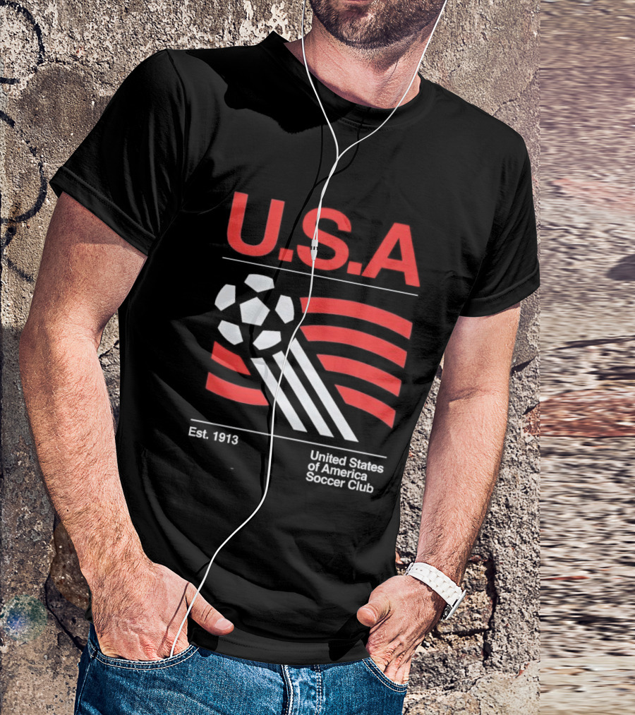 U.S.A. Est. 1913 United States Soccer Club Ball Flag T-Shirt