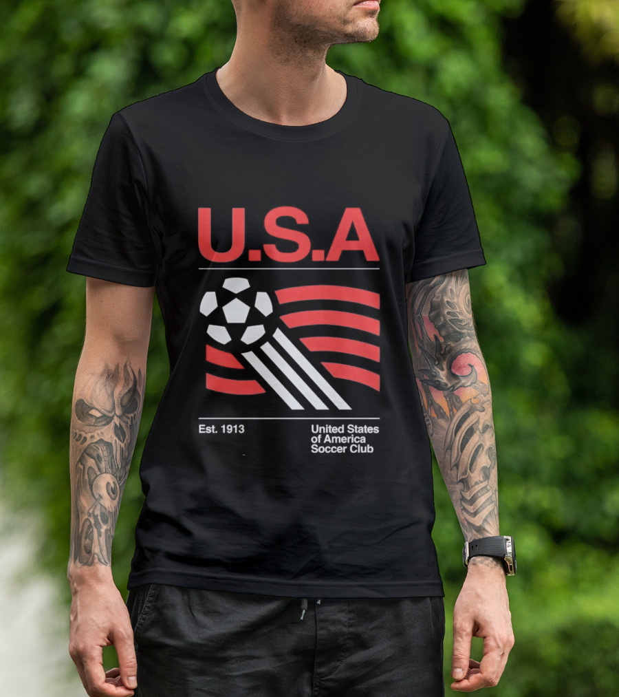 U.S.A. Est. 1913 United States Soccer Club Ball Flag T-Shirt