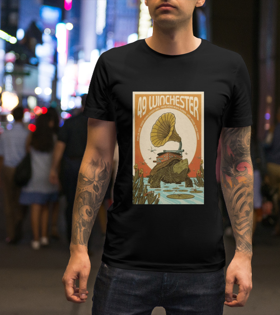 49 Winchester May 29 2026 Ponte Vedra Concert Hall Florida Vintage Phonograph Tortoise T-Shirt