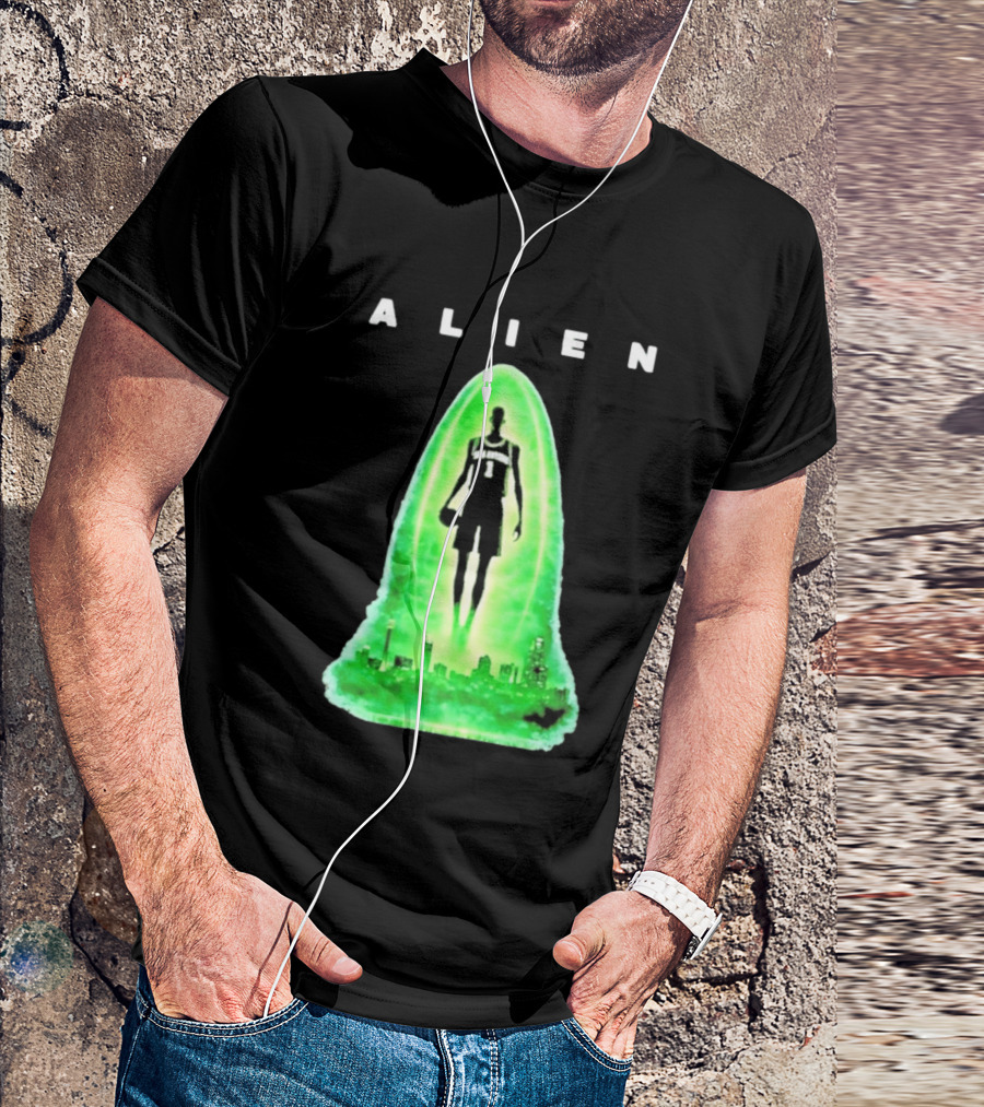 Alien Wemby San Antonio Alien Basketball Cityscape T-Shirt