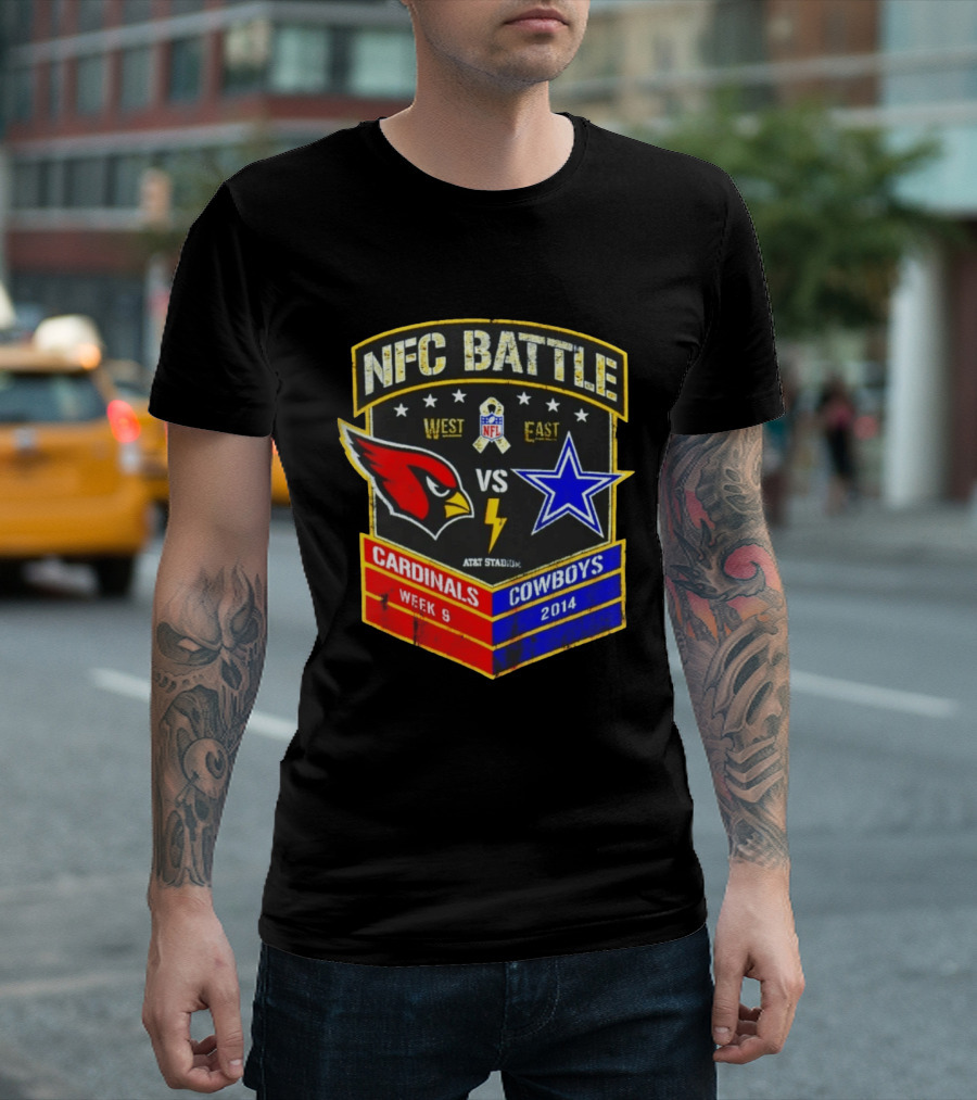 NFC Battle Cardinals Vs Cowboys 2014 Week 9 West East AT&T Stadium T-Shirt