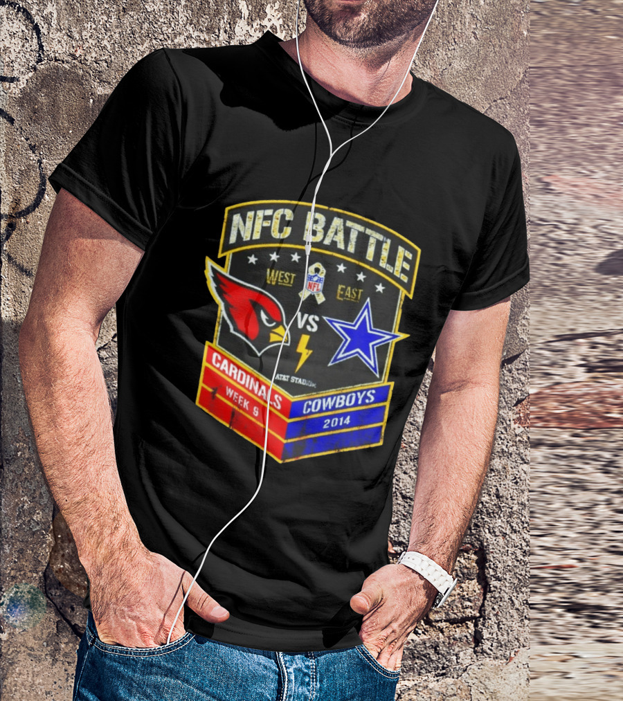 NFC Battle Cardinals Vs Cowboys 2014 Week 9 West East AT&T Stadium T-Shirt