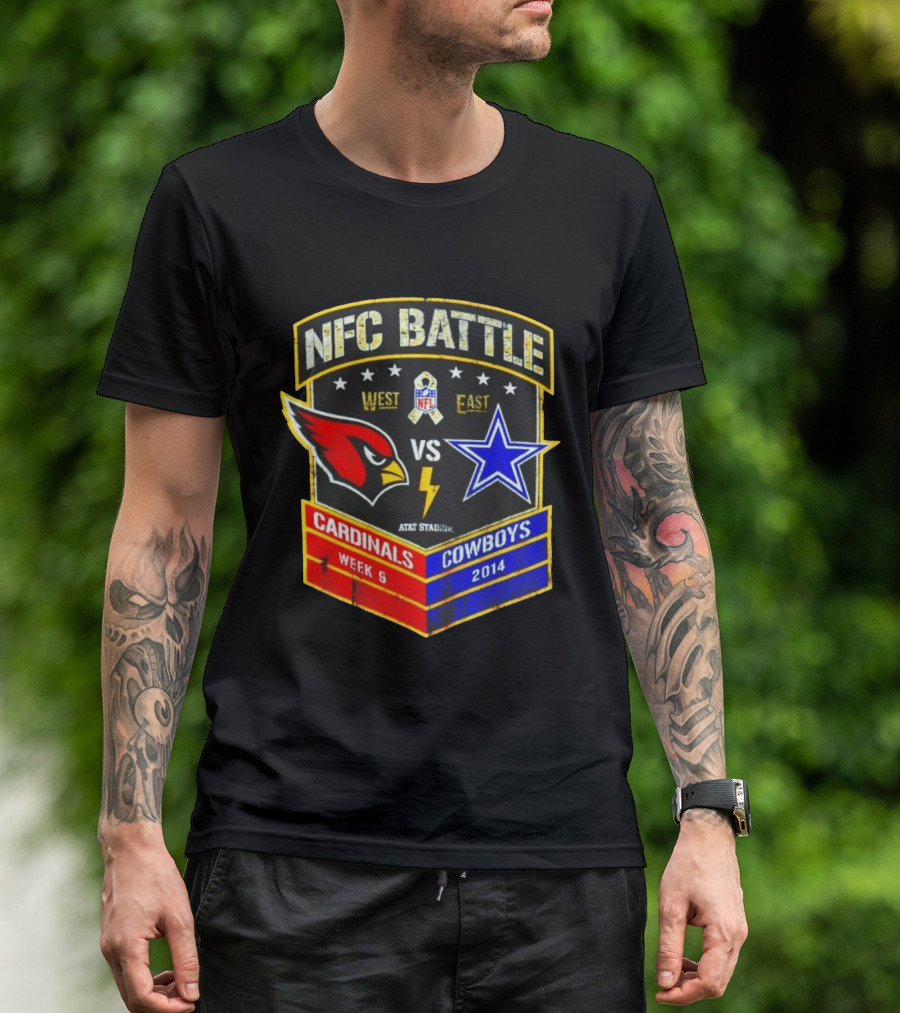 NFC Battle Cardinals Vs Cowboys 2014 Week 9 West East AT&T Stadium T-Shirt