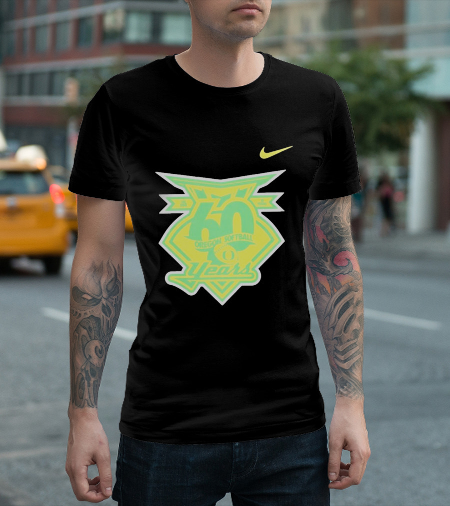 Oregon Softball 60 Years Anniversary Club Nike T-Shirt