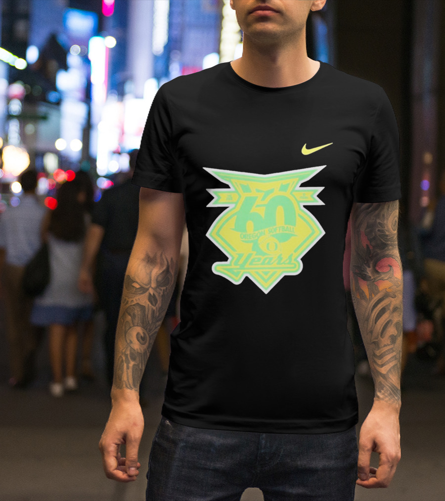 Oregon Softball 60 Years Anniversary Club Nike T-Shirt