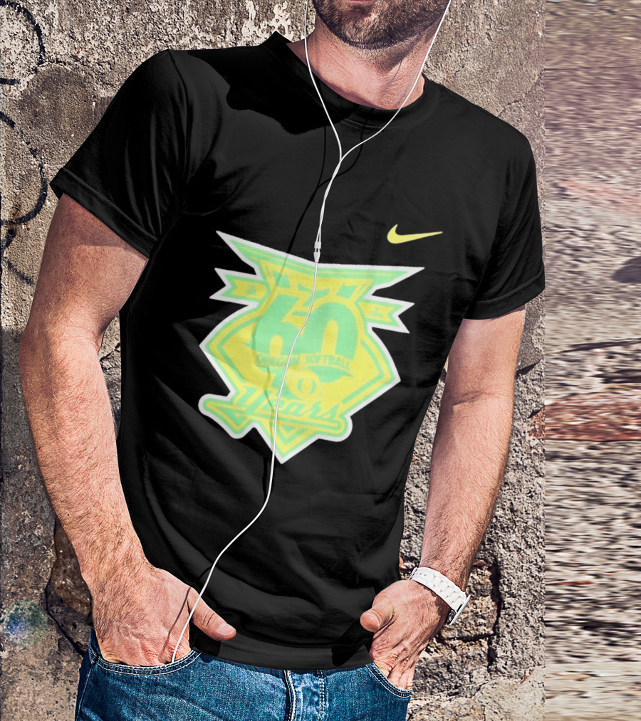 Oregon Softball 60 Years Anniversary Club Nike T-Shirt
