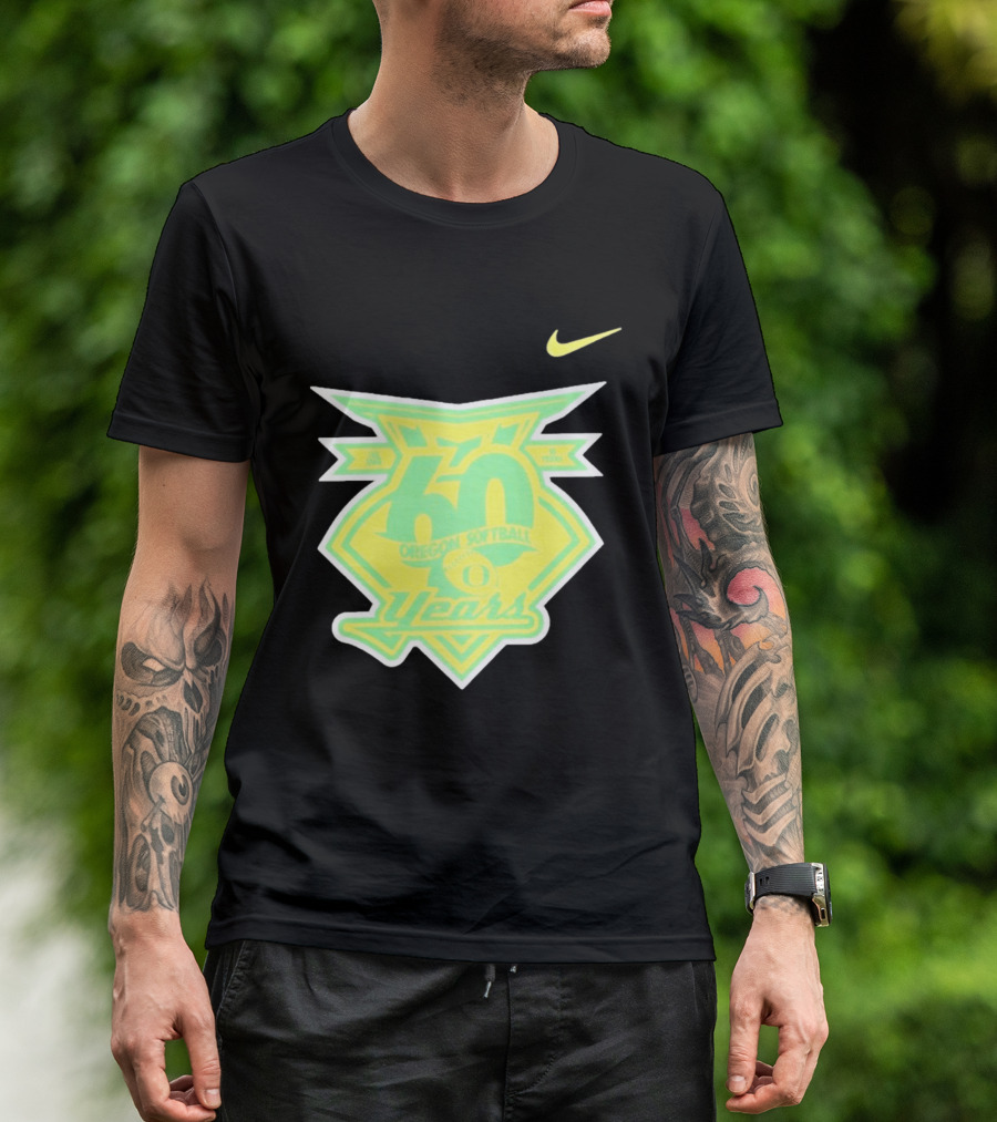 Oregon Softball 60 Years Anniversary Club Nike T-Shirt