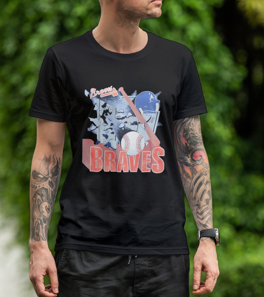 Braves Atlanta MLB 1994 Baseball Bat And Helmet T-Shirt