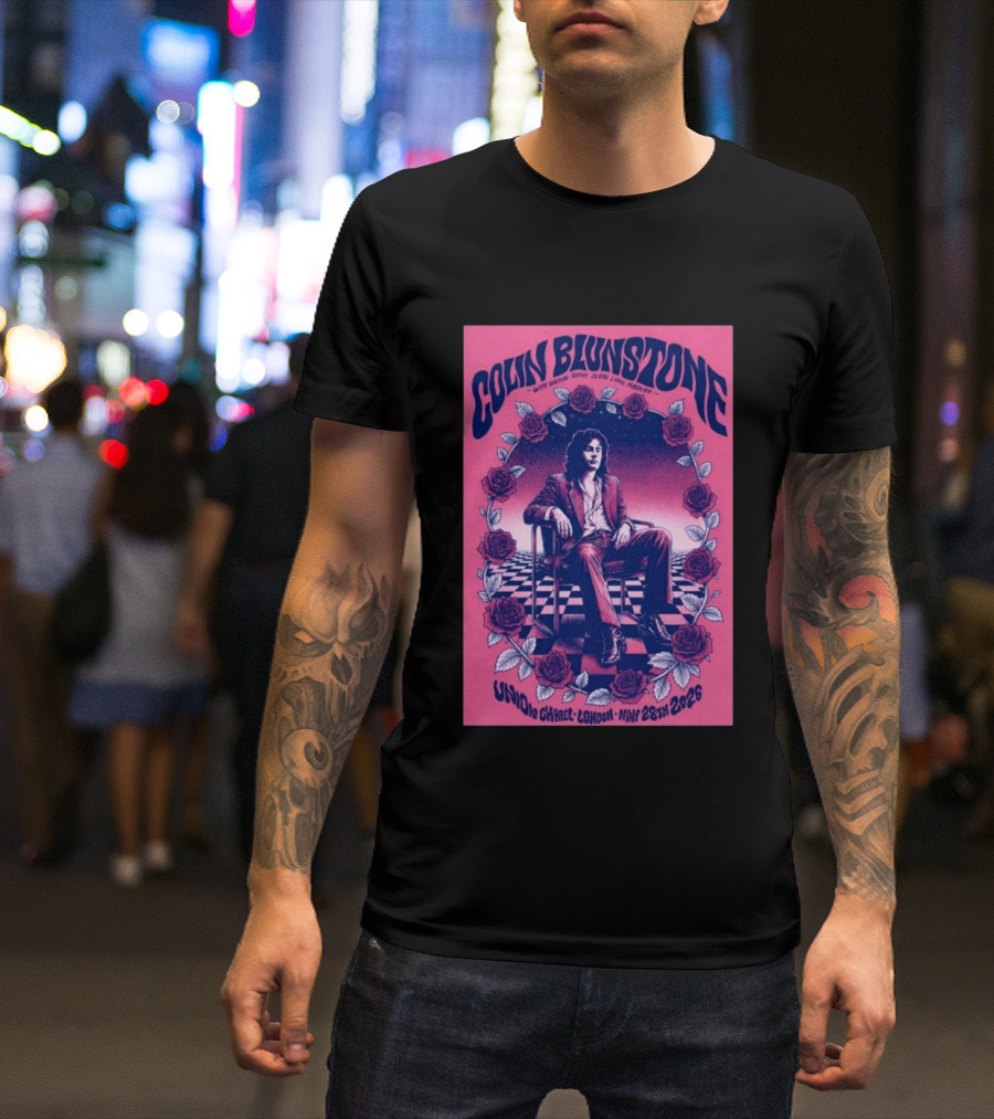 Colin Blunstone Union Chapel London May 28th 2026 With Special Guest Jesse Lynn Madera Roses And Stage Checkerboard T-Shirt