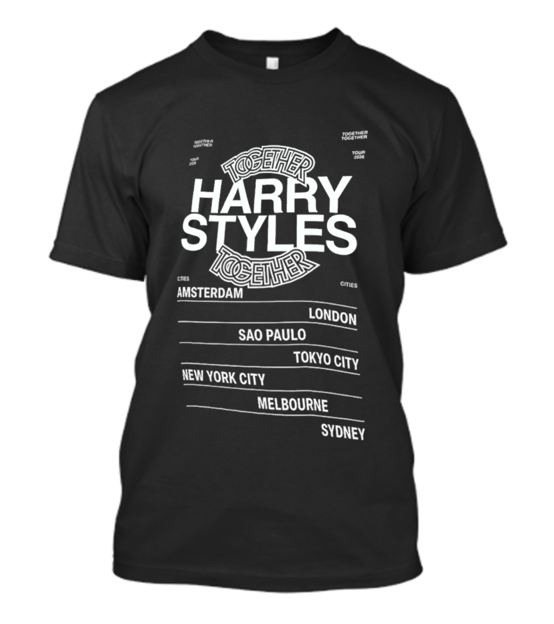 Harry Styles Together Tour 2026 Amsterdam London Sao Paulo Tokyo New York Melbourne Sydney T-Shirt