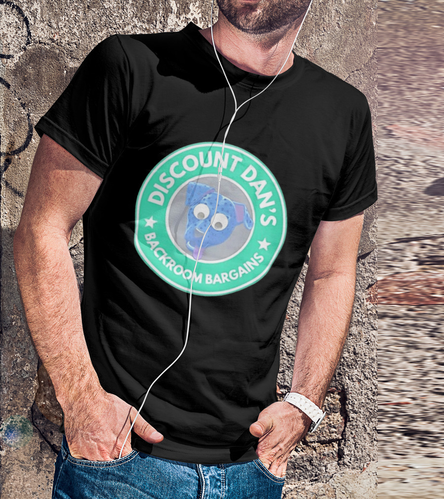 Discount Dan's Backroom Bargains Dog Face Circular T-Shirt