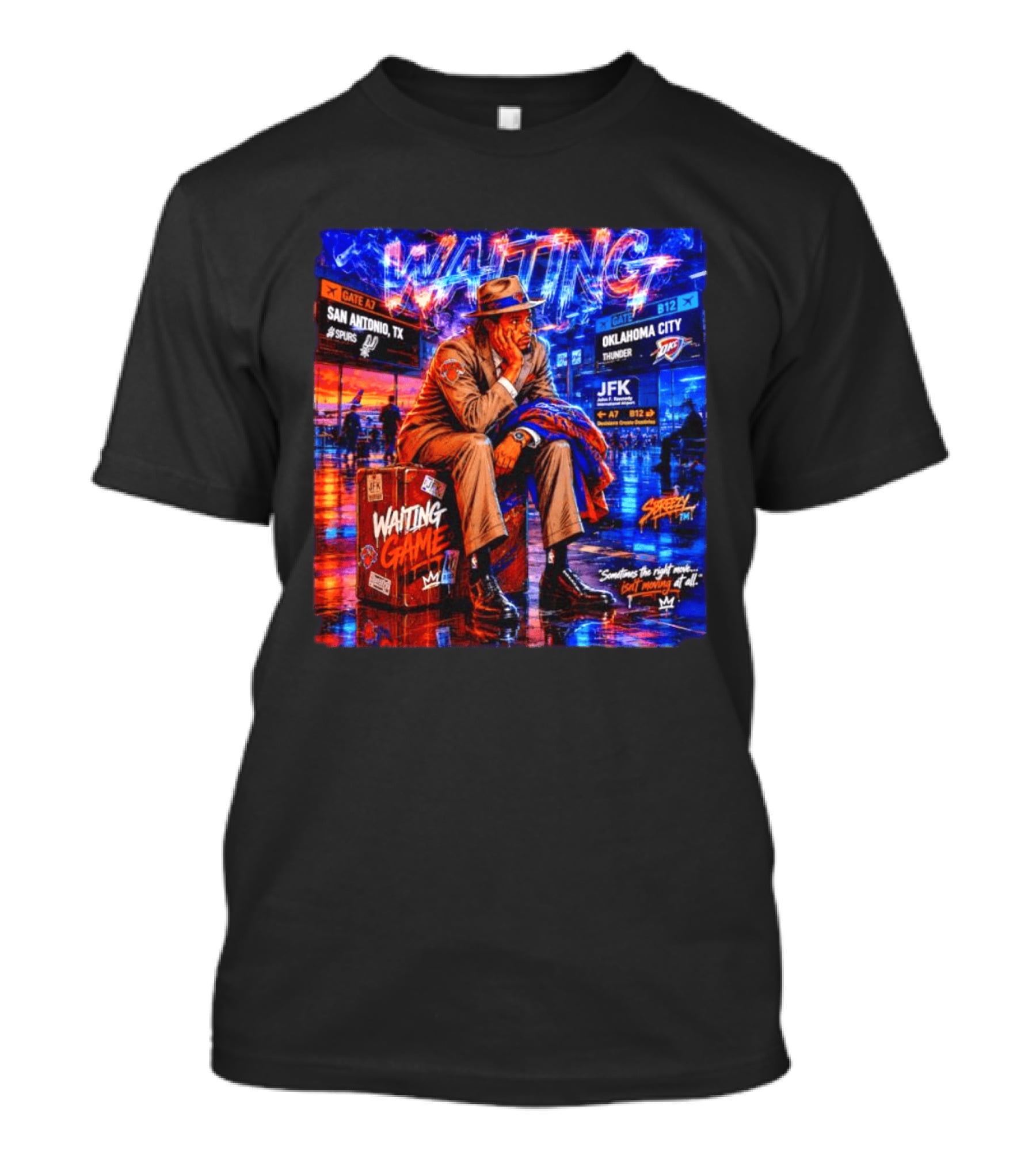 Waiting Game JFK Decisions San Antonio OKC Spurs Thunder T-Shirt