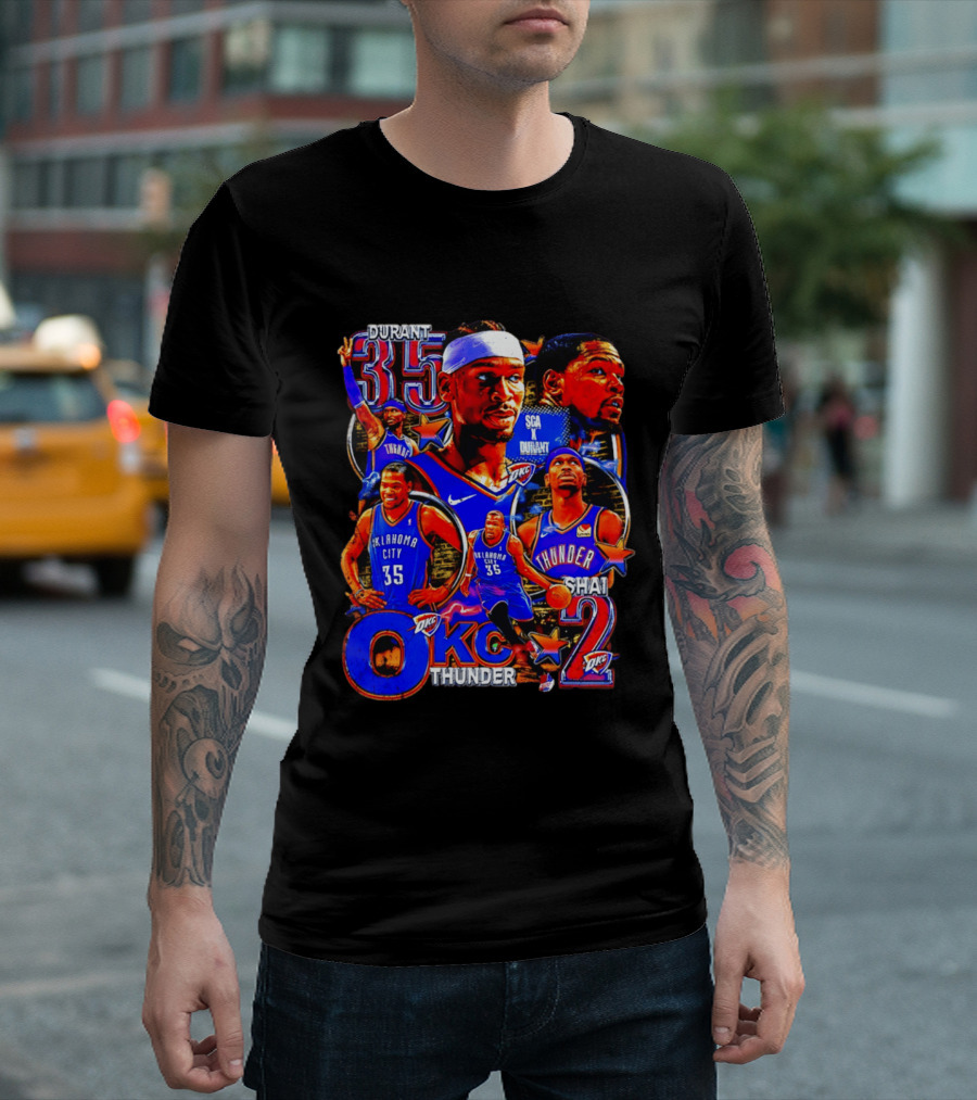 Oklahoma City Thunder Durant 35 Shai 2 OKC Team T-Shirt