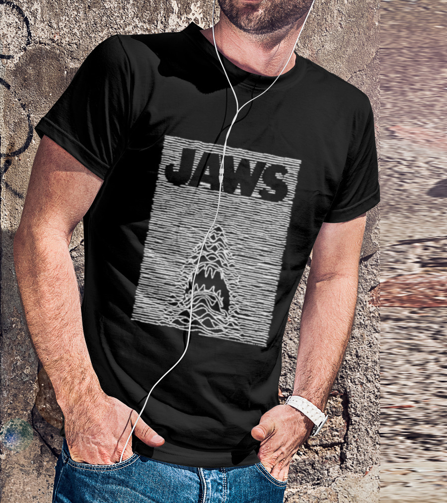 Jaws Unknown Pleasures Album Cover Mashup T-Shirt