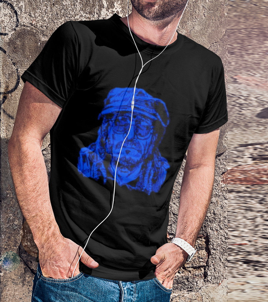 Keith Morris Blue Illustration Iconic Cap And Glasses T-Shirt