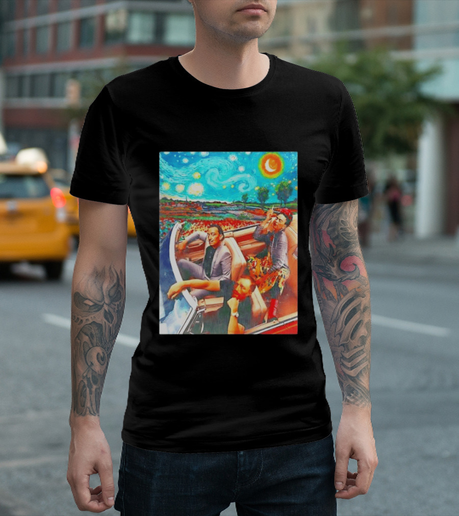 Salvador Dalí Frida Kahlo Vincent Van Gogh Starry Night Road Trip T-Shirt