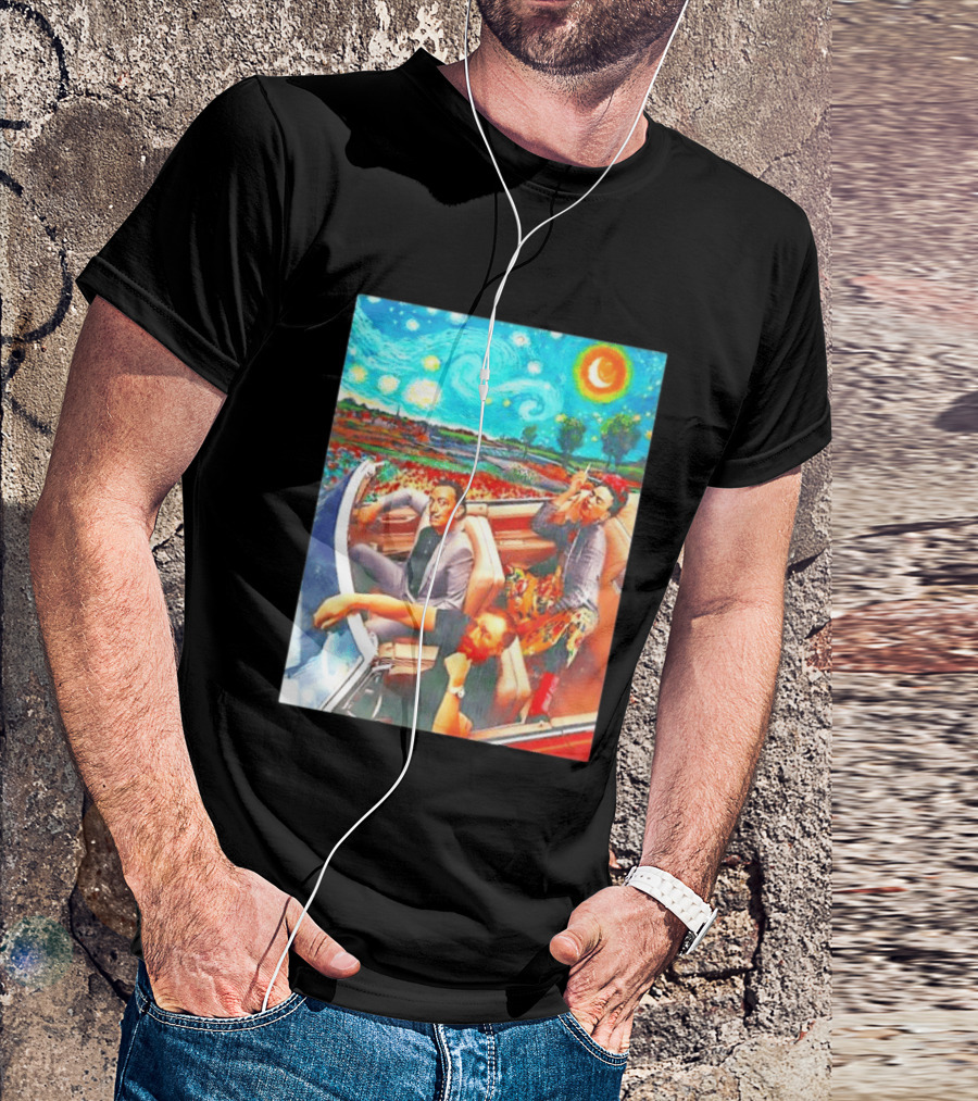 Salvador Dalí Frida Kahlo Vincent Van Gogh Starry Night Road Trip T-Shirt