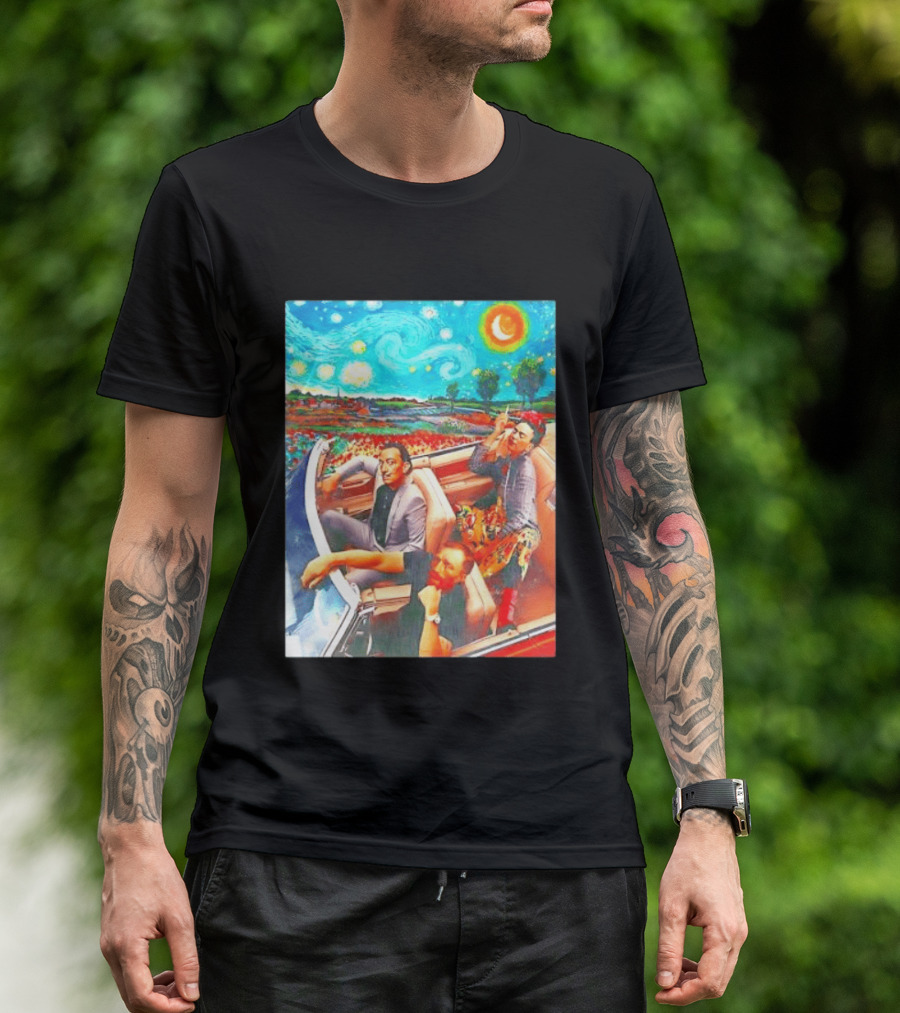Salvador Dalí Frida Kahlo Vincent Van Gogh Starry Night Road Trip T-Shirt
