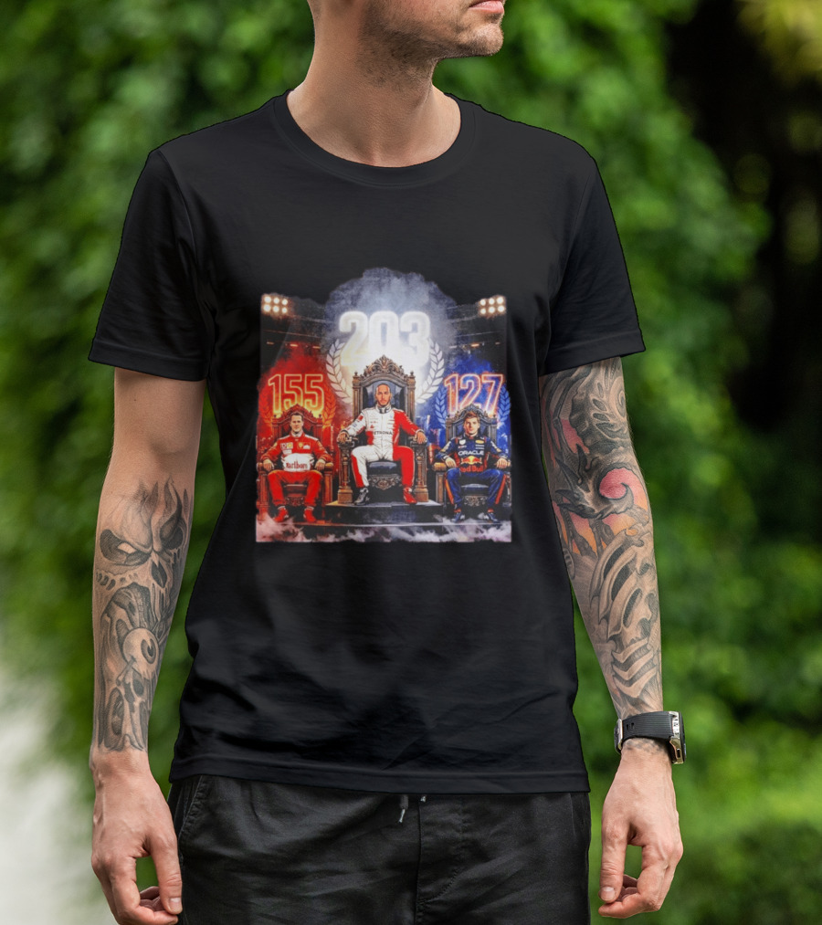 Michael Schumacher Lewis Hamilton Max Verstappen F1 155 203 127 Racing Legends T-Shirt