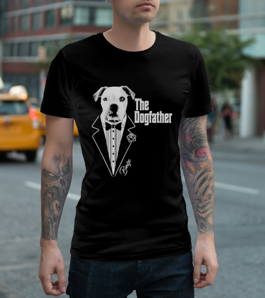 The Dogfather Bingo Tuxedo Bow Tie Rose Godfather Movie Pet Owner T-Shirt