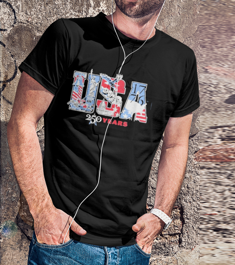 USA 250 Years 1776 2026 American Flag Liberty Eagle T-Shirt
