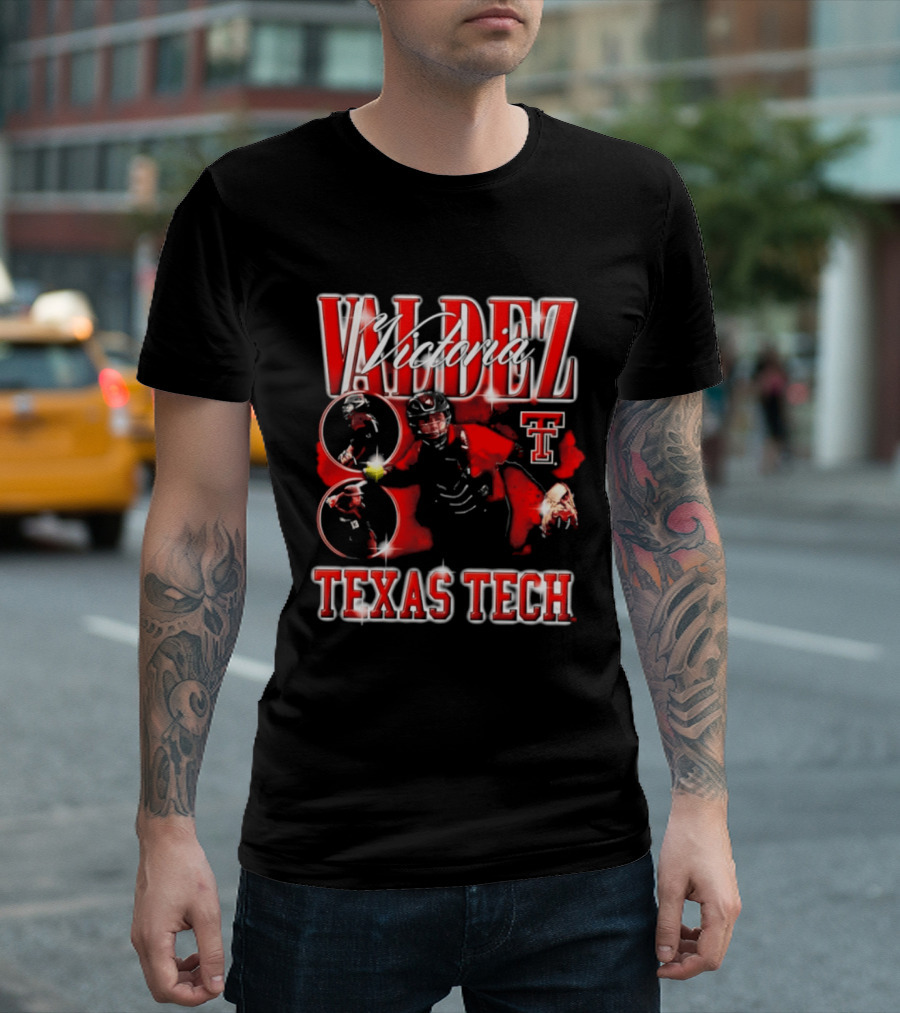 Valdez Number 8 Texas Tech 90s Bootleg T-Shirt
