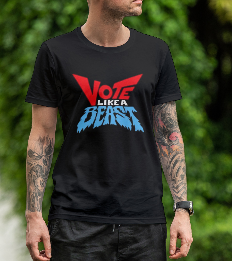 Vote Like A Beast Bold Red Blue T-Shirt
