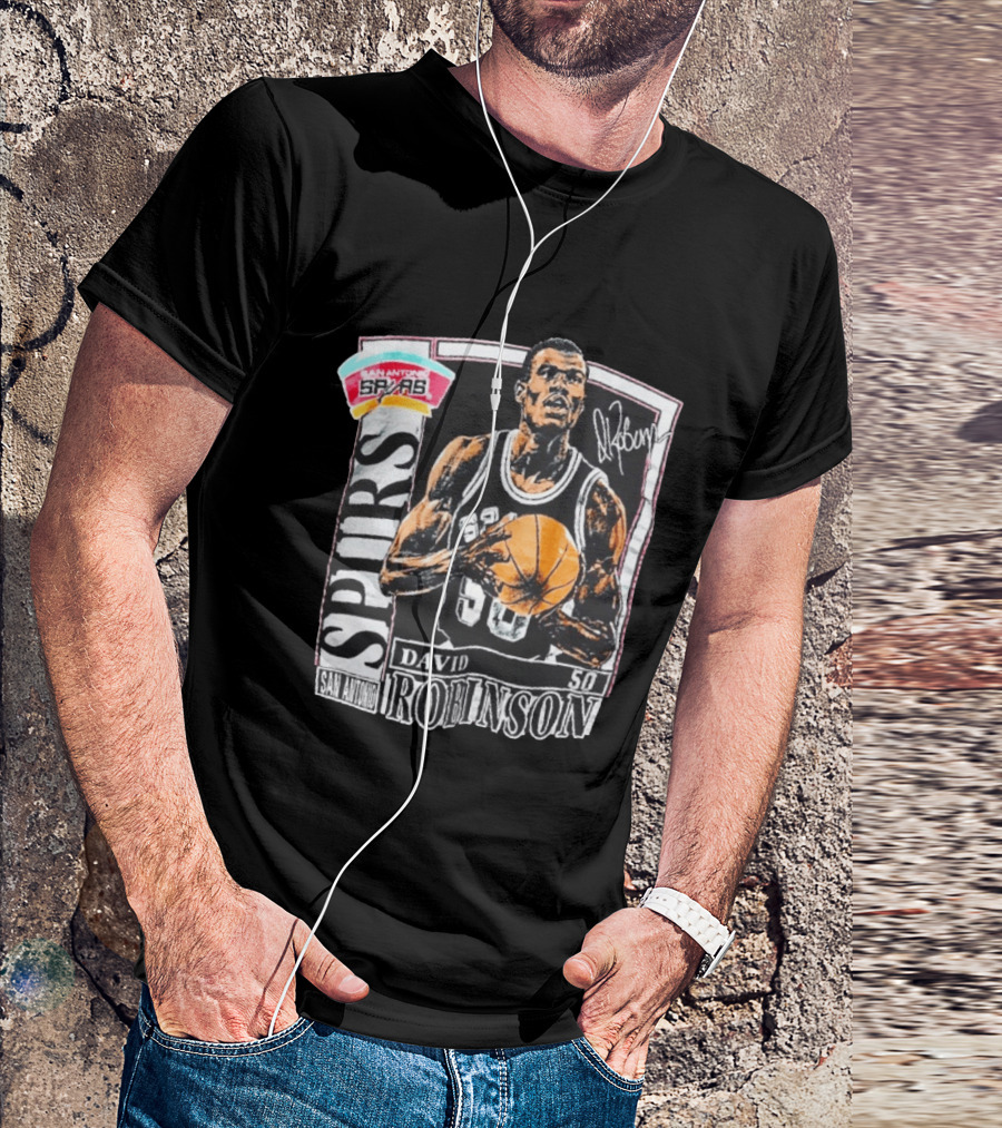 David Robinson San Antonio Spurs 50 Signature 90s Retro Basketball T-Shirt