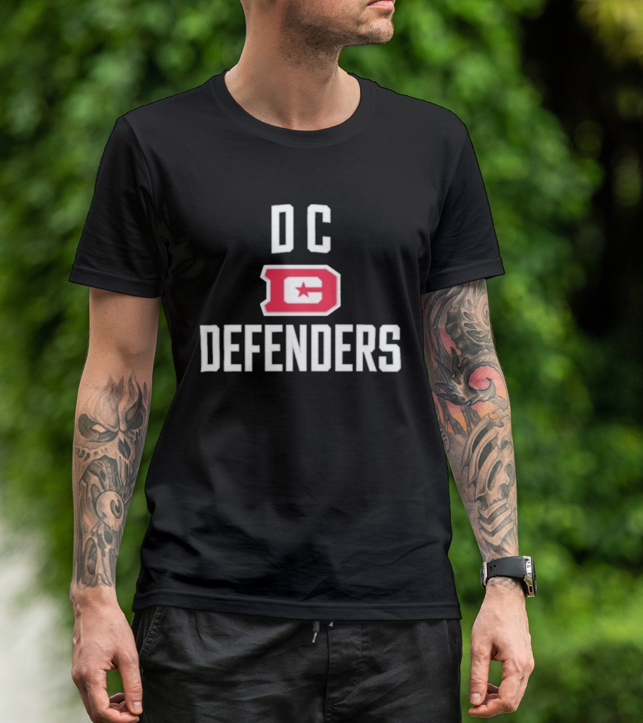 DC Defenders UFL Block Letter Red Star T-Shirt