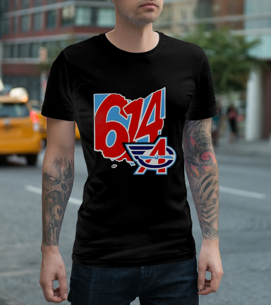 Arlington Renegades Ohio 614 United Football League State Map T-Shirt