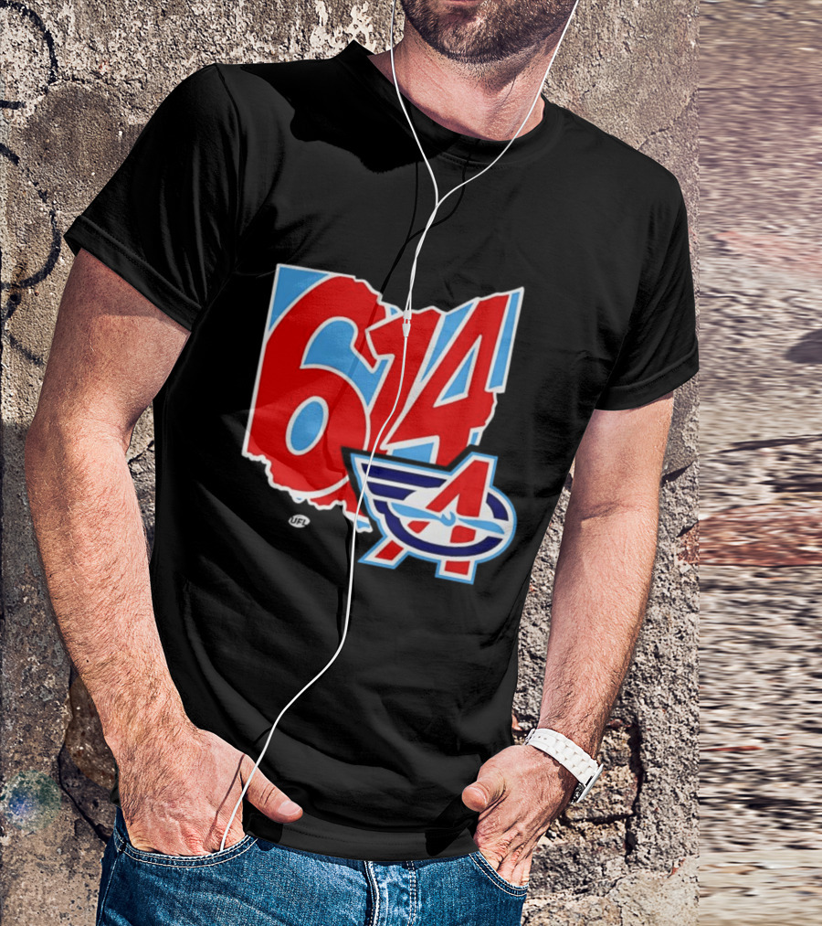 Arlington Renegades Ohio 614 United Football League State Map T-Shirt