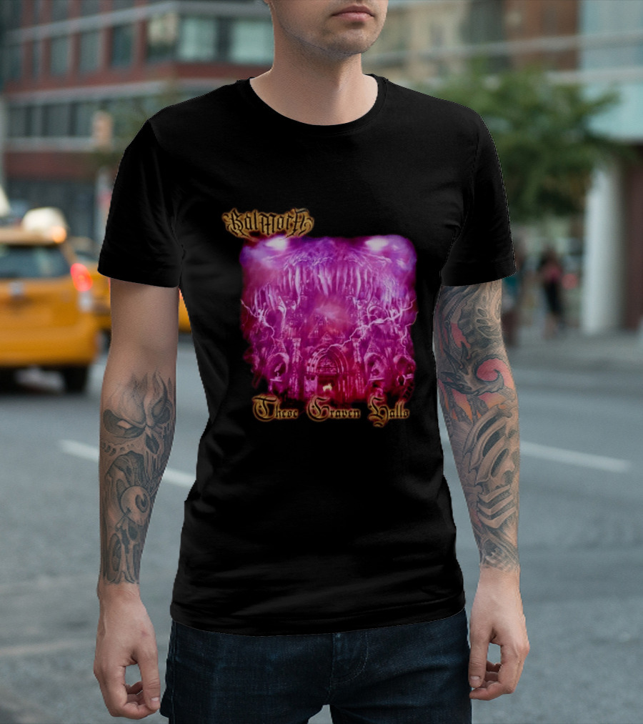 Balmorth These Graven Halls Gothic Purple Cathedral Fantasy T-Shirt