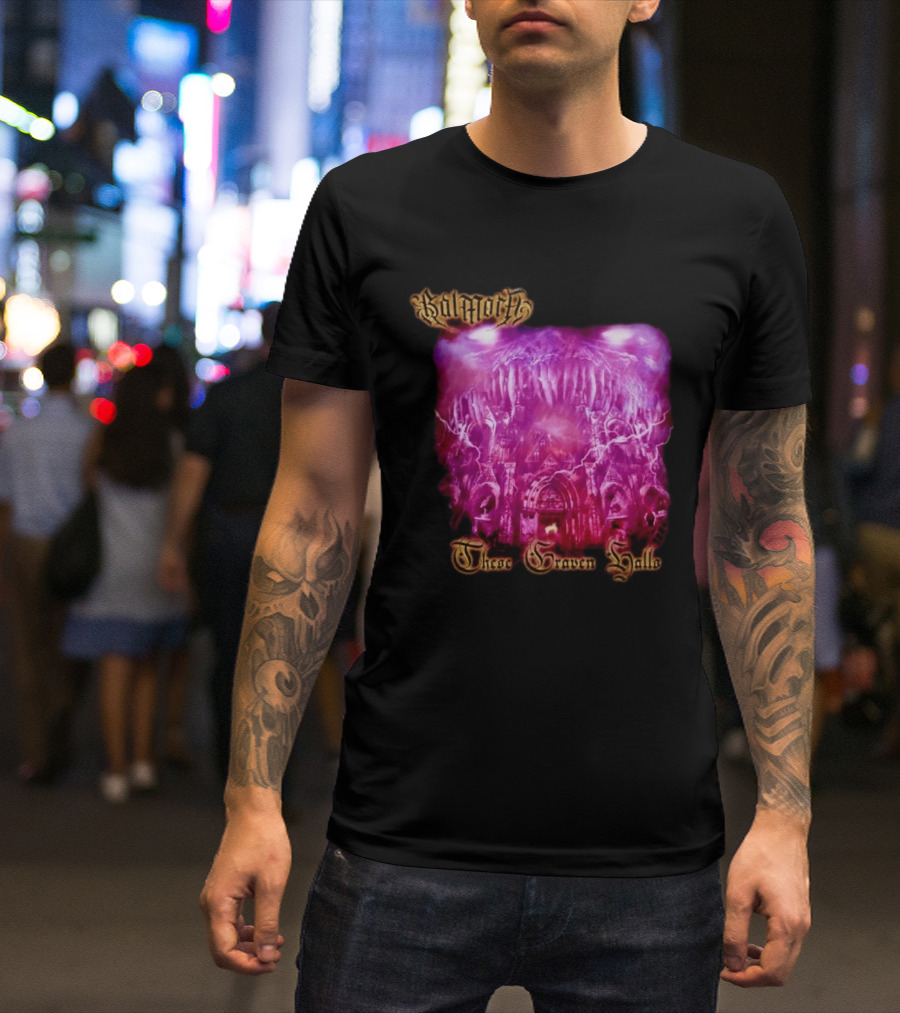 Balmorth These Graven Halls Gothic Purple Cathedral Fantasy T-Shirt