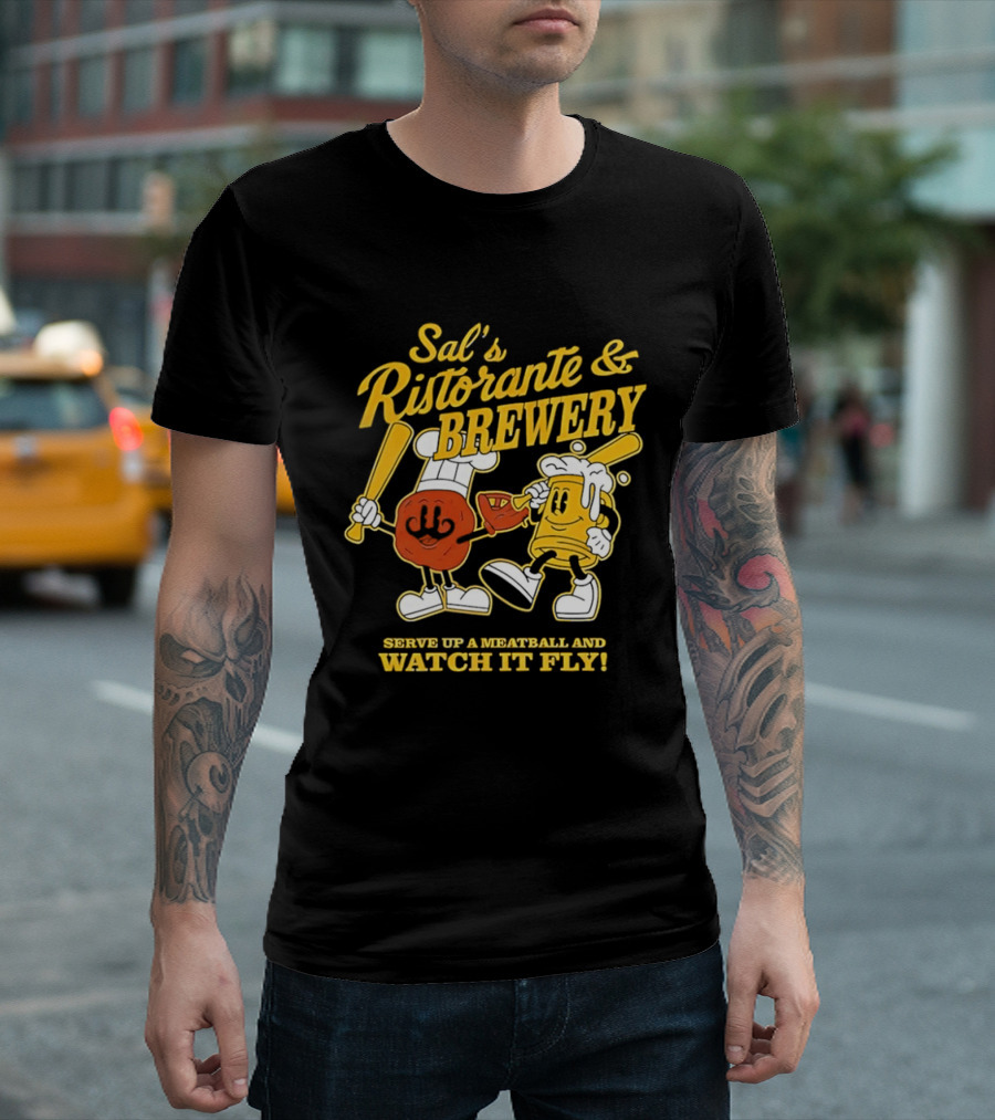 Baseball Sal’s Ristorante Brewery Serve Up A Meatball And It Fly T-Shirt