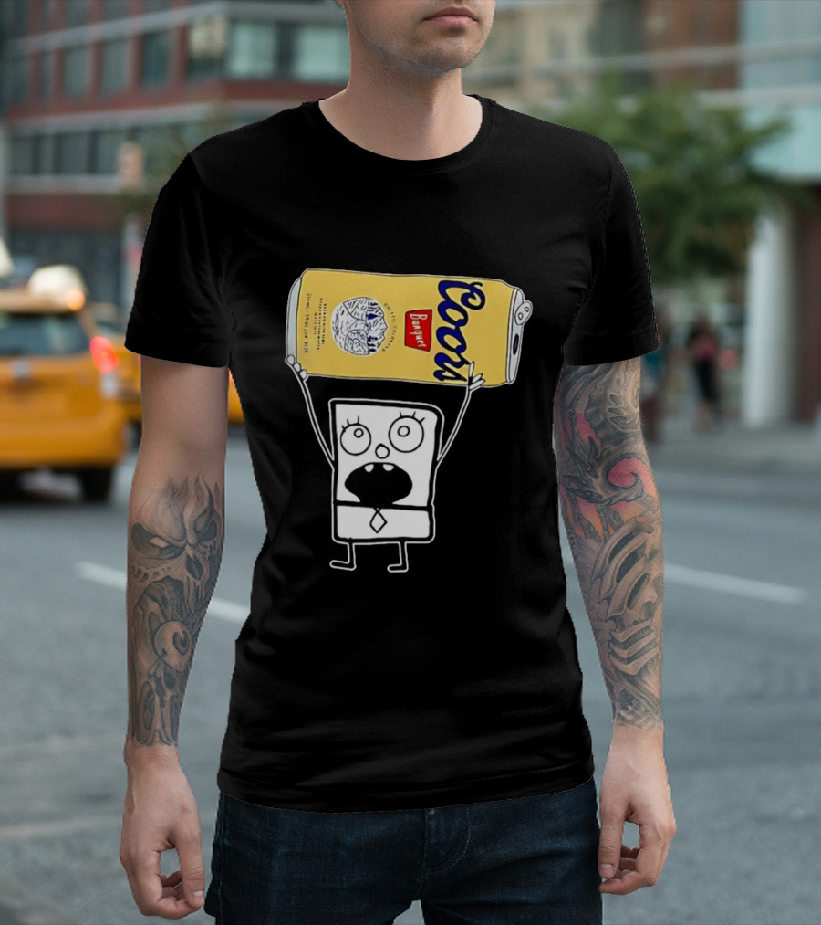 Coors Banquet Blocky Comic 355mL 5 Alc Vol Golden Colorado ESTD 1873 Refreshing T-Shirt