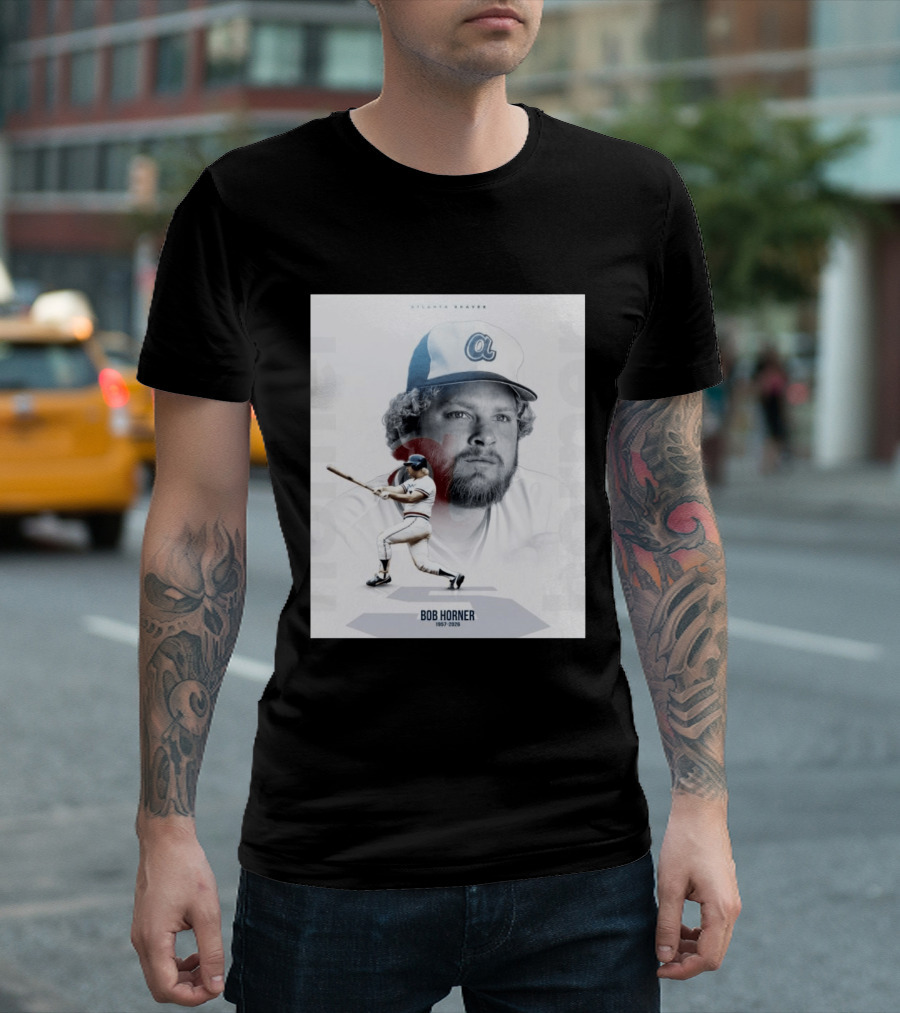 Atlanta Braves Bob Horner 1957 2026 Vintage Baseball T-Shirt