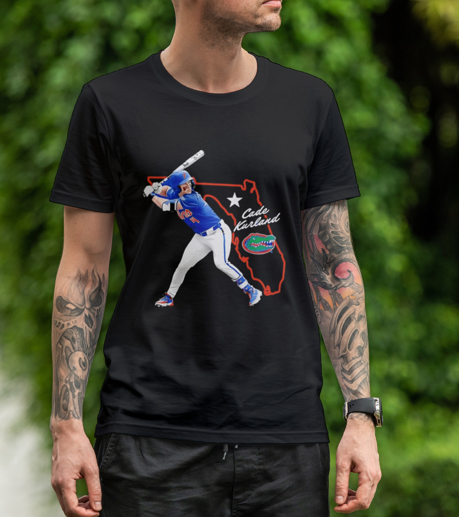 Cade Kurland Florida Gators Men's College Baseball NCAA Florida Outline Star Gators T-Shirt