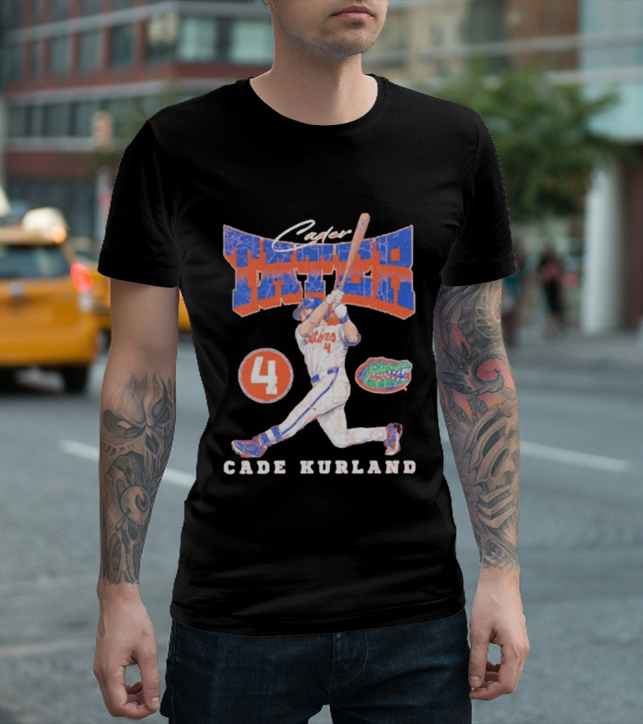 Cader Tater Florida Gators Cade Kurland Number 4 Baseball T-Shirt