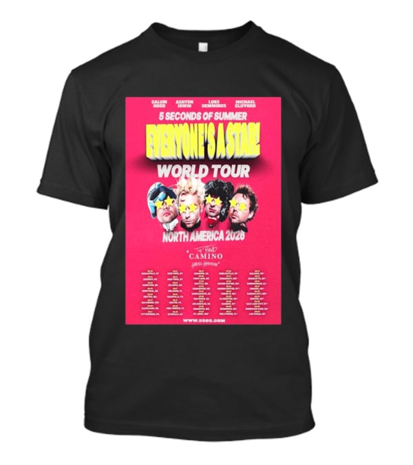 5 Seconds Of Summer Everyone's A Star World Tour North America 2026 Haiden Henderson T-Shirt