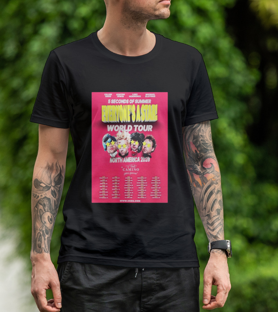 5 Seconds Of Summer Everyone's A Star World Tour North America 2026 Haiden Henderson T-Shirt