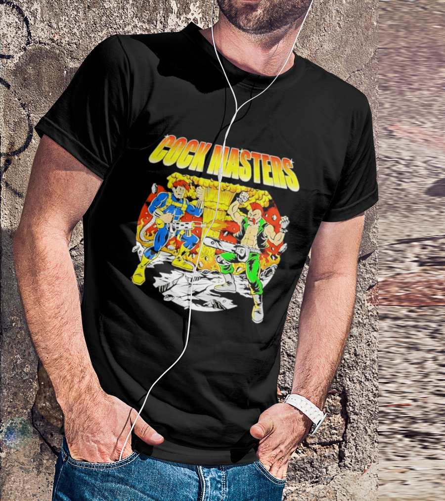 Cock Masters Cartoon Characters With Classic Action Pose T-Shirt