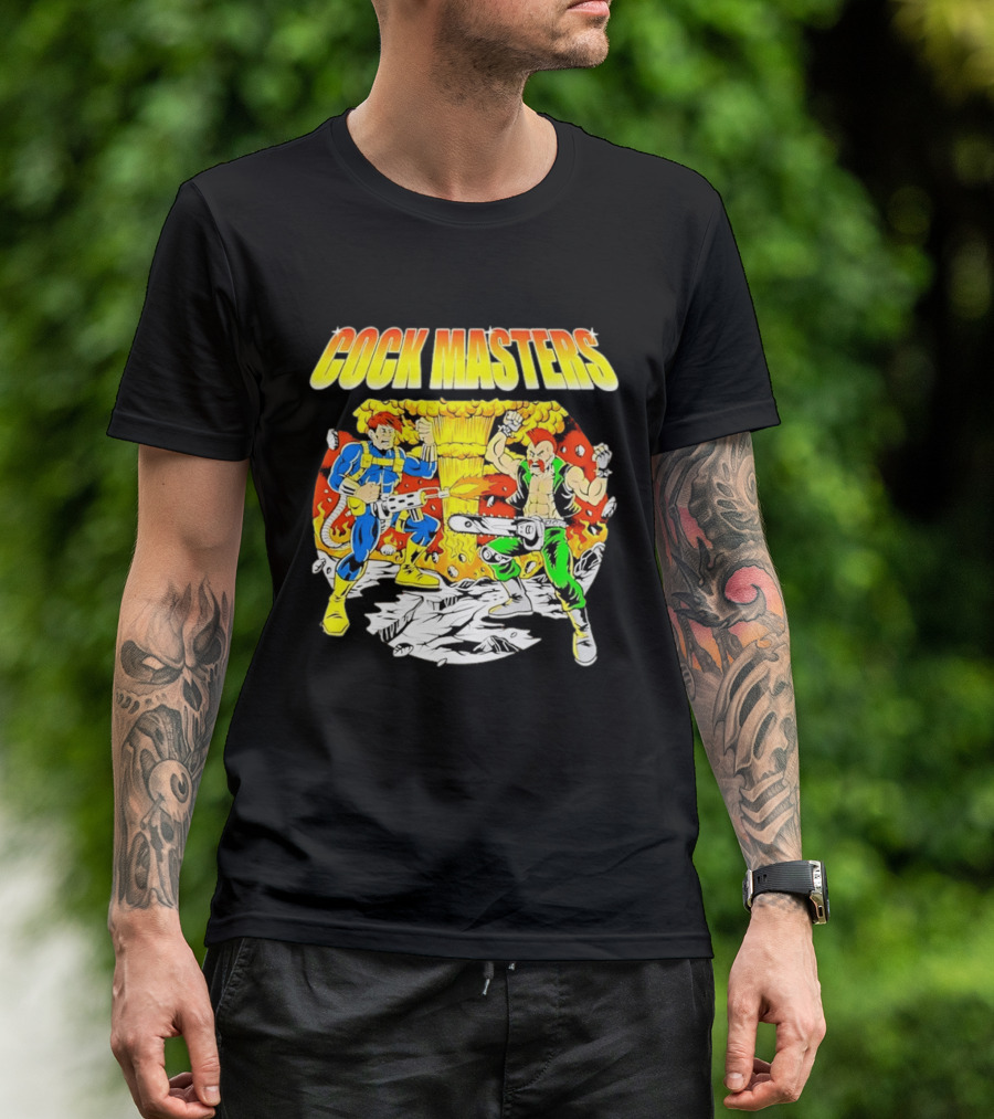 Cock Masters Cartoon Characters With Classic Action Pose T-Shirt