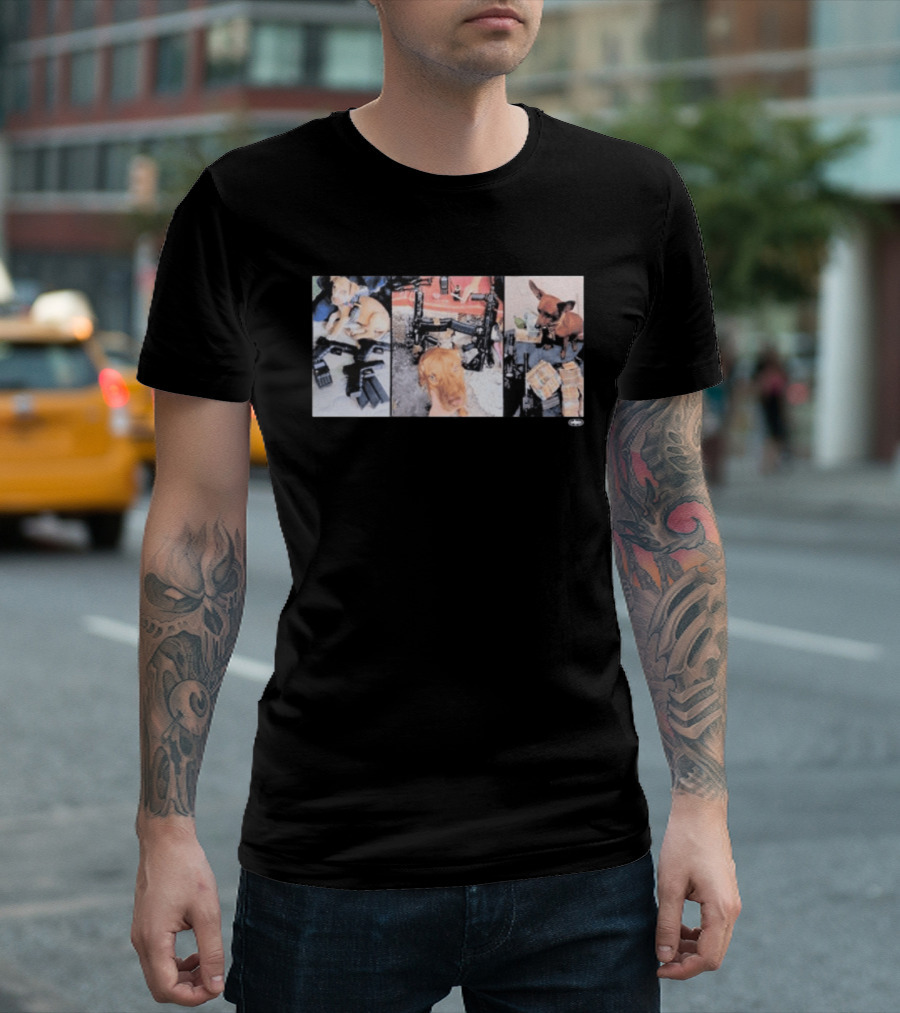 Crtzrtw Narco Pets Dogs Guns Money T-Shirt
