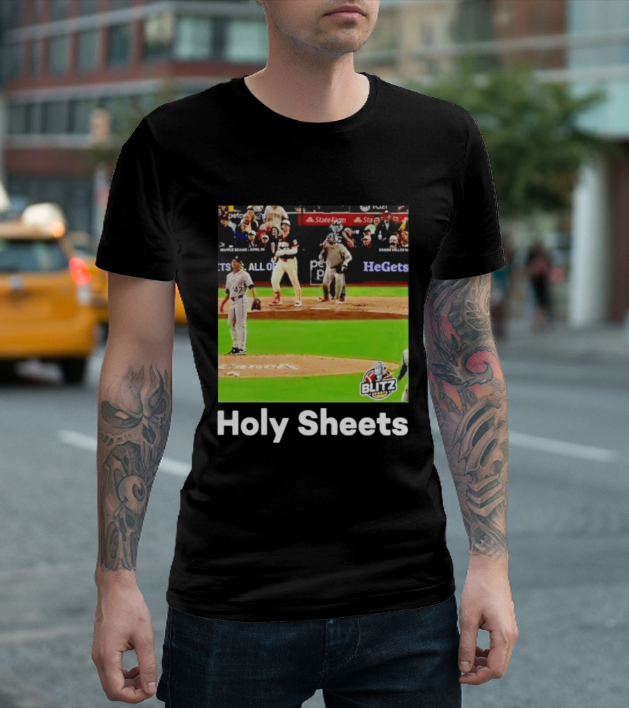 Padres Blitz Baseball Holy Sheets Petco Park T-Shirt