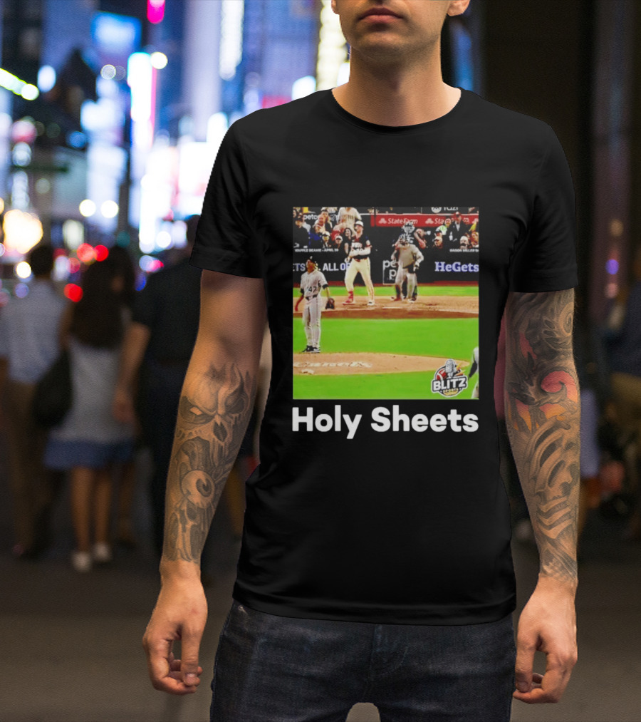 Padres Blitz Baseball Holy Sheets Petco Park T-Shirt
